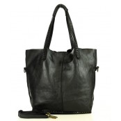 ♦ V33 Klasyczny shopper bag z ćwiekami. Prawdziwa skóra vintage. 4 kolory